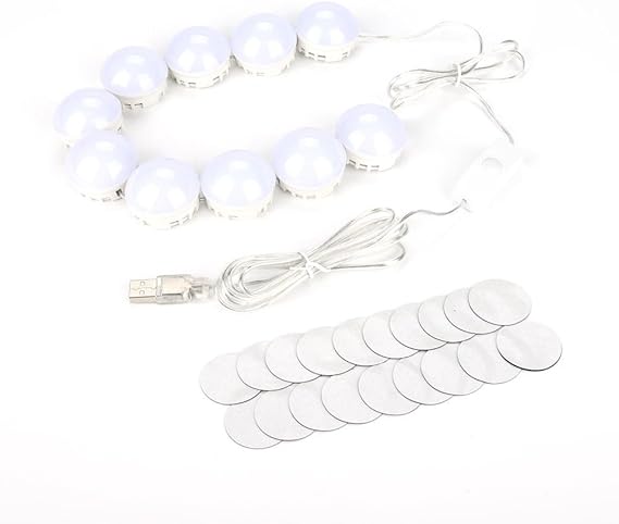 10 bulbos de espejo de vanidad, Kit de luz de espejo LED de vanidad