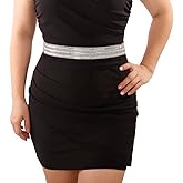 Wiwpar Crystal Rhinestone Wide Waist Belt Women Bling Belt Shiny Dress Belts Black Elastic Waist Belt for Formal Bridal Women Bar Wedding Party (Style3)