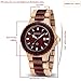 BEWELL Handmade Wood Quartz Analog Watch 100% Natural Wooden Wristwatch with Date (A style zebra wood)