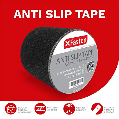XFasten 4Inches X 15Foot, Black Anti Slip Tape for Stairs