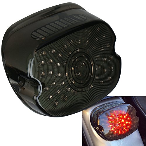 OVOTOR Smoked Harley LED Tail Light Lay Down Tail Lamp with Braking Turn Signal for Sportster DynaFXDL Electra Glides Road King