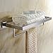 Leyden Chrome Bathroom Shelf, 24 Inch Towel Rack with Towel Bar Stainless Steel Wall Mounted Hotel Style