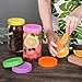 Aozita [16 Pack] Plastic WIDE Mouth Mason Jar Lids for Ball, Kerr and More - Food Grade Colored Plastic Storage Caps for Mason/Canning Jars - Anti-Scratch Resistant Surface