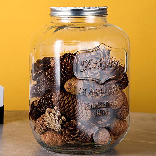 Home Large Candy Jar Wide Mouth Glass Storage Jar with Metal