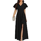COOAN Women's Black Long Formal Dresses Cocktail