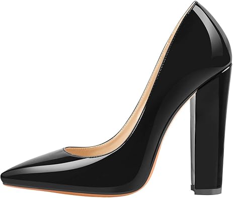 pointy toe chunky heel pump