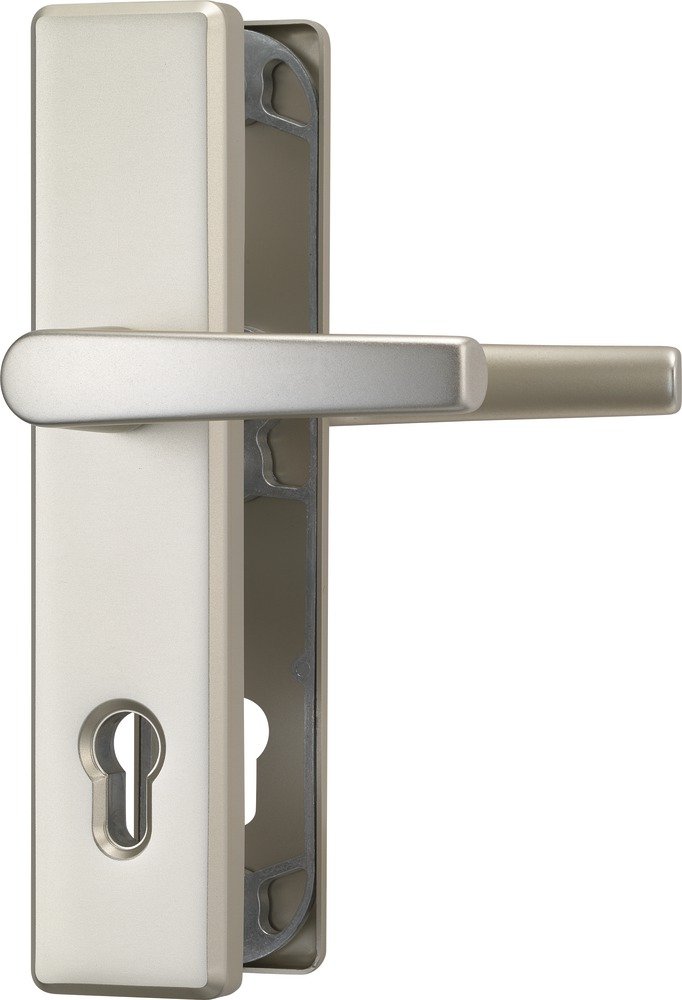 ABUS HLS 214 DD F2 421121 Door Protection Fitting with Handle on Both Sides, Nickel Silver (Packaging May Vary), 83051, F2 Nickel Silver, Double-Sided Handle — image 1