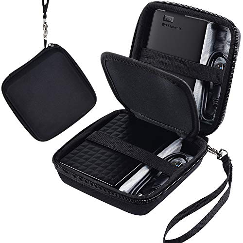 COMECASE Hard Case for WD Elements/Black My Passport/Toshiba HDTB410XK3AA Canvio Basics/Seagate Expansion/Backup Plus Slim 1 2 3 4 TB Portable External Hard Drive USB 3.0, Holds 2 Pack