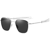 Gleyemor Polarized Square Aviator Sunglasses for Men Retro Military Tough Guy Style Shades