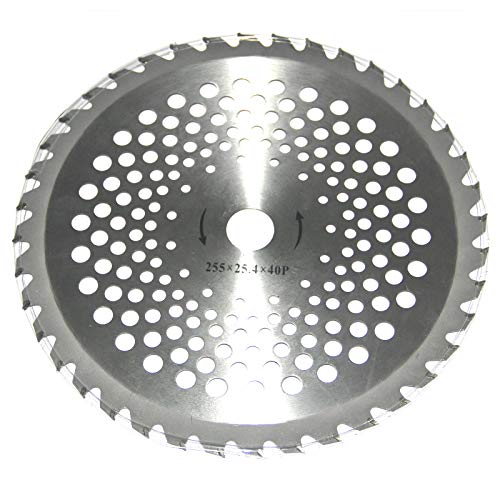 2 Packs 10" 40T Carbide Tip Brush Cutter, Trimmer, Weed Eater Blades Wacker Edging Blades Wood Cutting Clearing Saw Blades