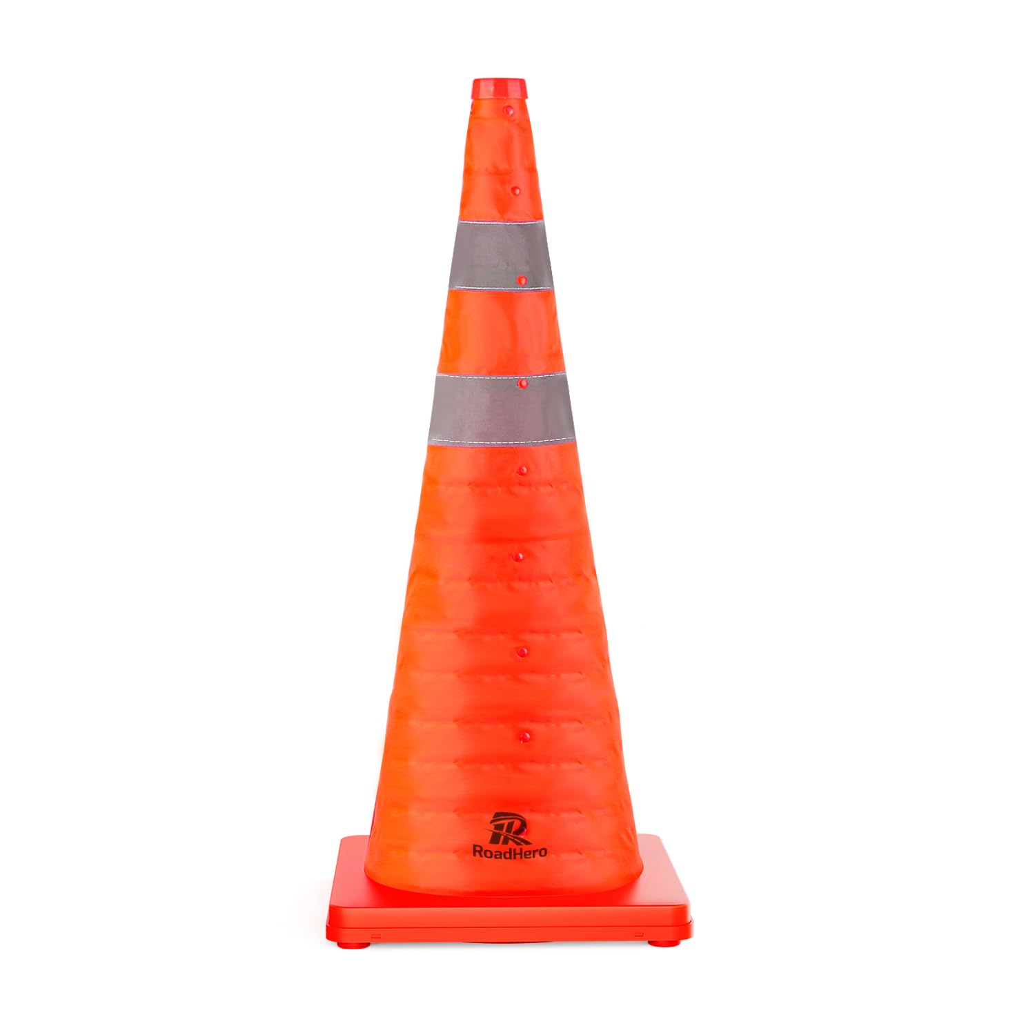 Photo 1 of RoadHero 28 Inch 1 Pack Collapsible Traffic Safety Cones, Multi Purpose Pop-up Cones with Reflective Collar for Road Safety, Orange Cones for Driving Training, Parking Lots