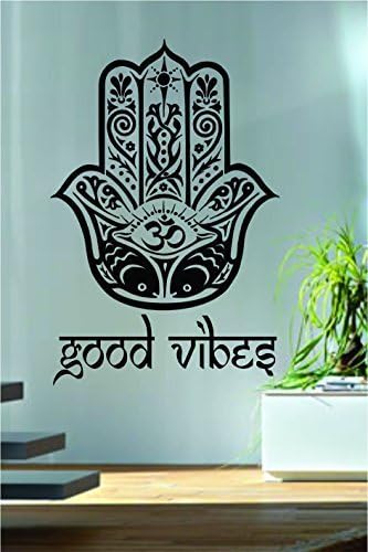 Decal Jewelry Good Vibes Hamsa Hand Version 5 Decal Sticker Wall Vinyl Art Blessings Power Strength Om