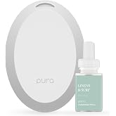Pura Home Mini Fragrance Diffuser, Includes 1 Scent Refill, Linens &amp; Surf | Adjustable Smart Home Fragrance Diffuser with Pura App, Set Schedules, LED Light, Includes 1 Scent Refill