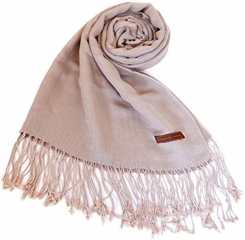 NEW COLORS Women's Luxury Silk Wool Twill Pashmina Shawl / Wrap Pink Gold