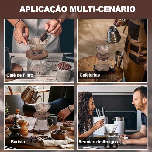 Filtro, 600ml Coador de Cafe, Cafeteira de Gotejamento, Cafés Adequados para 1 a 3 Pessoas, Coador, Vidro, Clever Dripper, Kit Cafeteira -02, Passador de Café Formato 02