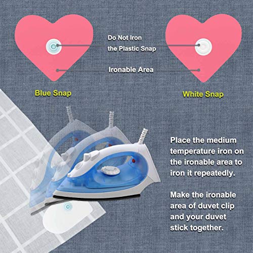 AURIZE 16 Pcs/Lightweight Duvet Cover Snaps Fasteners Comforter Holder