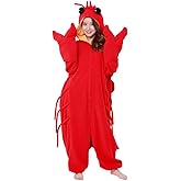 SAZAC Lobster Kigurumi Onesie Costume, Adult, Red