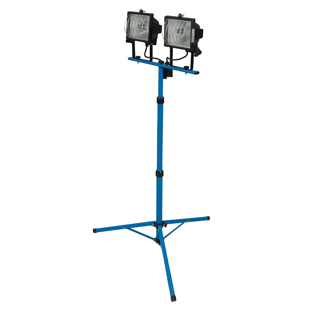 Silverline 365874 Tripod Twin Site Light,Blue, 2 x 400 W 230 V UK