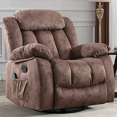 INZOY Massage Swivel Rocker Recliner with Heat and Vibration, Manual