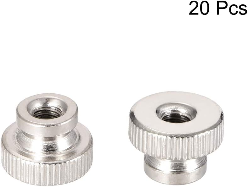 sourcing map Knurled Thumb Nuts, 20Pcs M4x0.7mm Iron Round Knobs Fasteners for 3D Printer Parts, Silver Tone - Image 3