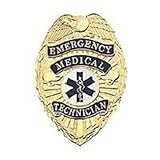 EMS EMT PARAMEDIC Gold Badge Shield with Full Color Star of Life Seal