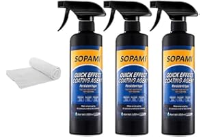 Sopami Car Coating Spray,Quick Effect Coating Agent,Quickly Coat Car Wax,Car Scratch Wax Polish Spray Waterless Wash,Oil Film