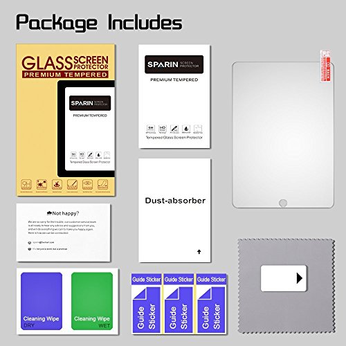 iPad 9.7" (2017) / iPad Pro 9.7 / iPad Air 2 / iPad Air Screen Protector, SPARIN Tempered Glass Screen Protector - Apple Pencil Compatible / 2.5D Round Edge / Scratch Resistant