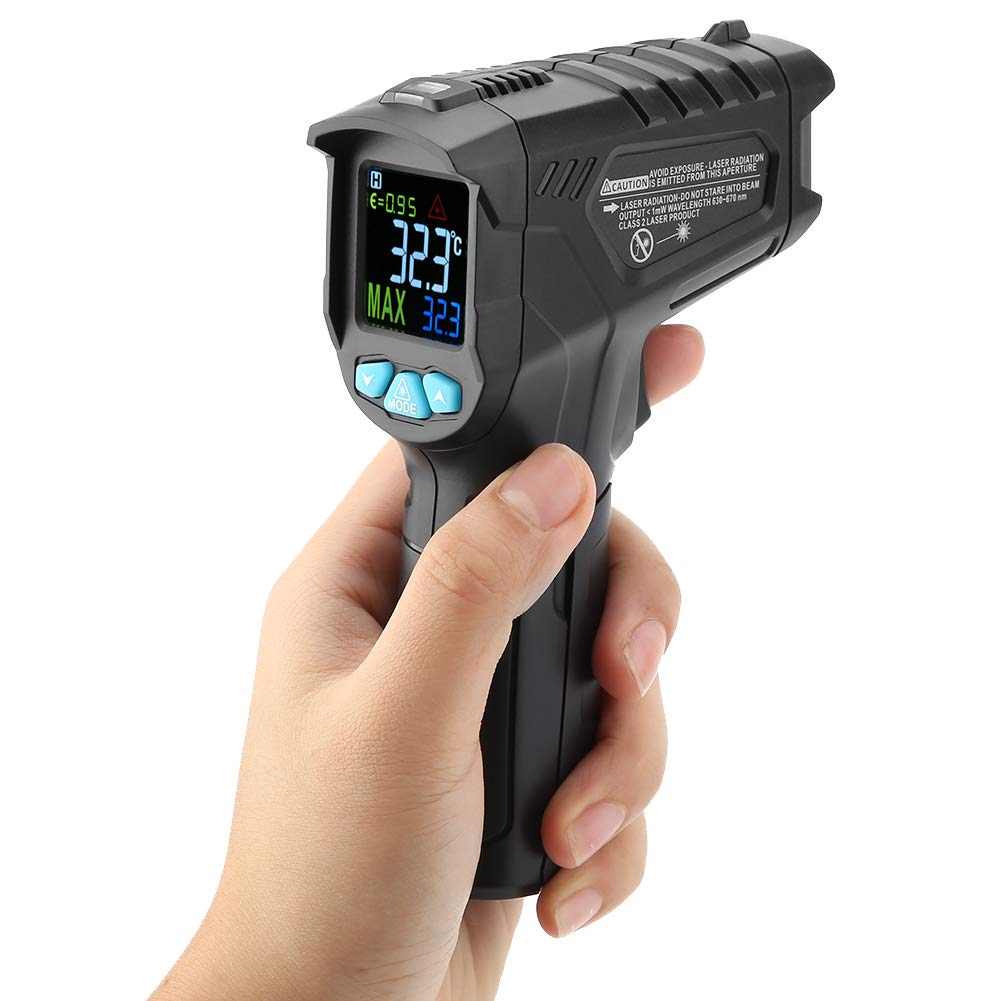 LCD Display No-Contact Digital Infrared Thermometer No-Contact Digital Temperature Gun IR Thermometer Industrial Equipment Temperature Detection(IR01A)