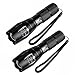 HDS-TEK T6 LED Flashlights Ultra Bright Water Resistant 5 Modes Zoomable Tactical Torches (2 Piece)