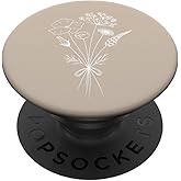 Tan Sand Beige - Wildflower Floral Flower Design Feminine PopSockets Standard PopGrip