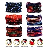 Headwear - 6PCS Scarf Bandanna Headband Yoga Sports Headband,Head Wrap,Balaclava Multifunctional Stretchable Sport Face Mask (6Sky Pattern)