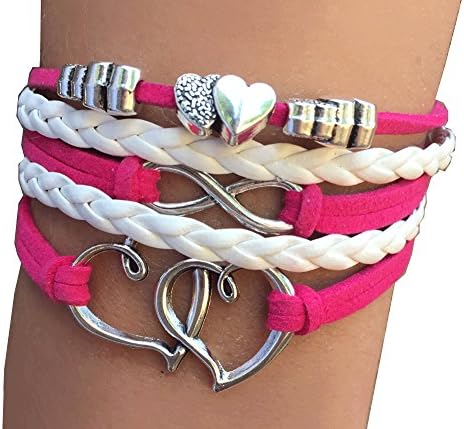 Infinity Hearts Charm Bracelet, Gift for girls, love bracelets for girls, cute relationship bracelet, gift boxed (5.5in medium)