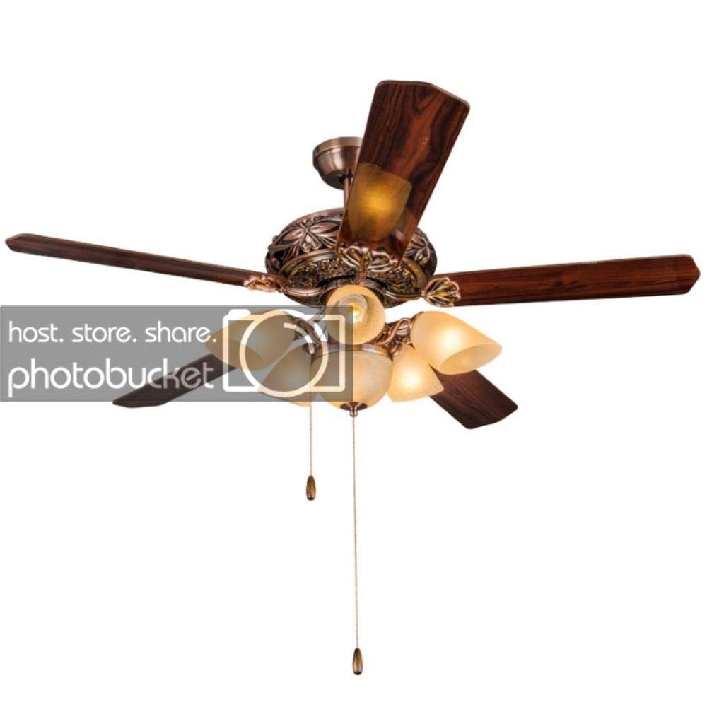 Wolland 60 Vintage Led Ceiling Fan With 6 Light Fixture And 5