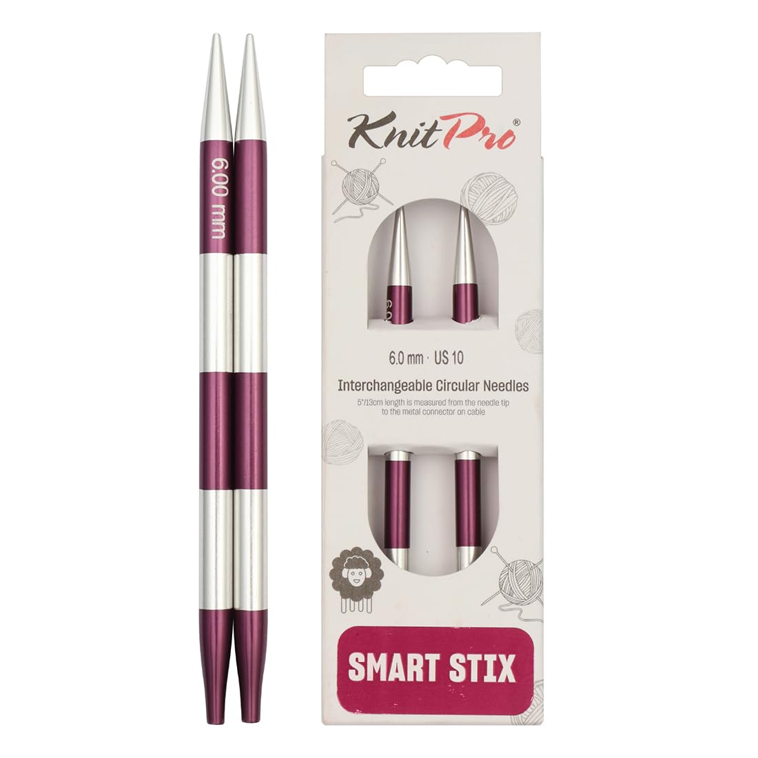KnitPro Smartstix Interchangeable Circular Needles 5.5" (14cm) | 6.00mm