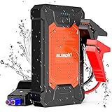 SUAOKI Portable Car Jump Starter 600A Peak (up to 4L Gas or 2L Diesel Engine) 12V Auto Battery Booster Portable Power Pack with Intelligent Clamps and LED Flashlight for Cars SUV Trucks (CJS03)