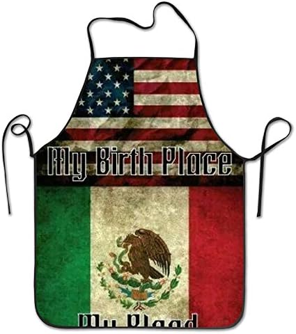 American-Mexican Flag Overhand Apron Bacon Chef Apron Tailgate Grilling Intended For Adult One Size Drill