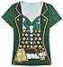 Funny World St Patricks Day Shirt Women's Leprechaun Costume Irish Clover T-Shirts, Medium, Green