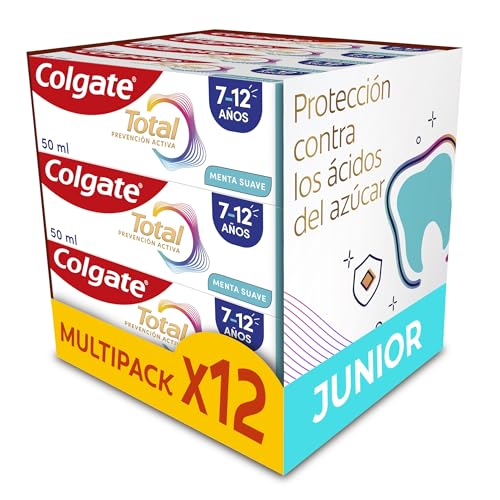 Total Junior | Children's Toothpaste | Complete Protection | Contains Fluoride | Anticaries Protection | Antibacterial Ingredients | Recyclable Product | Pack 12 Units x 50 ml