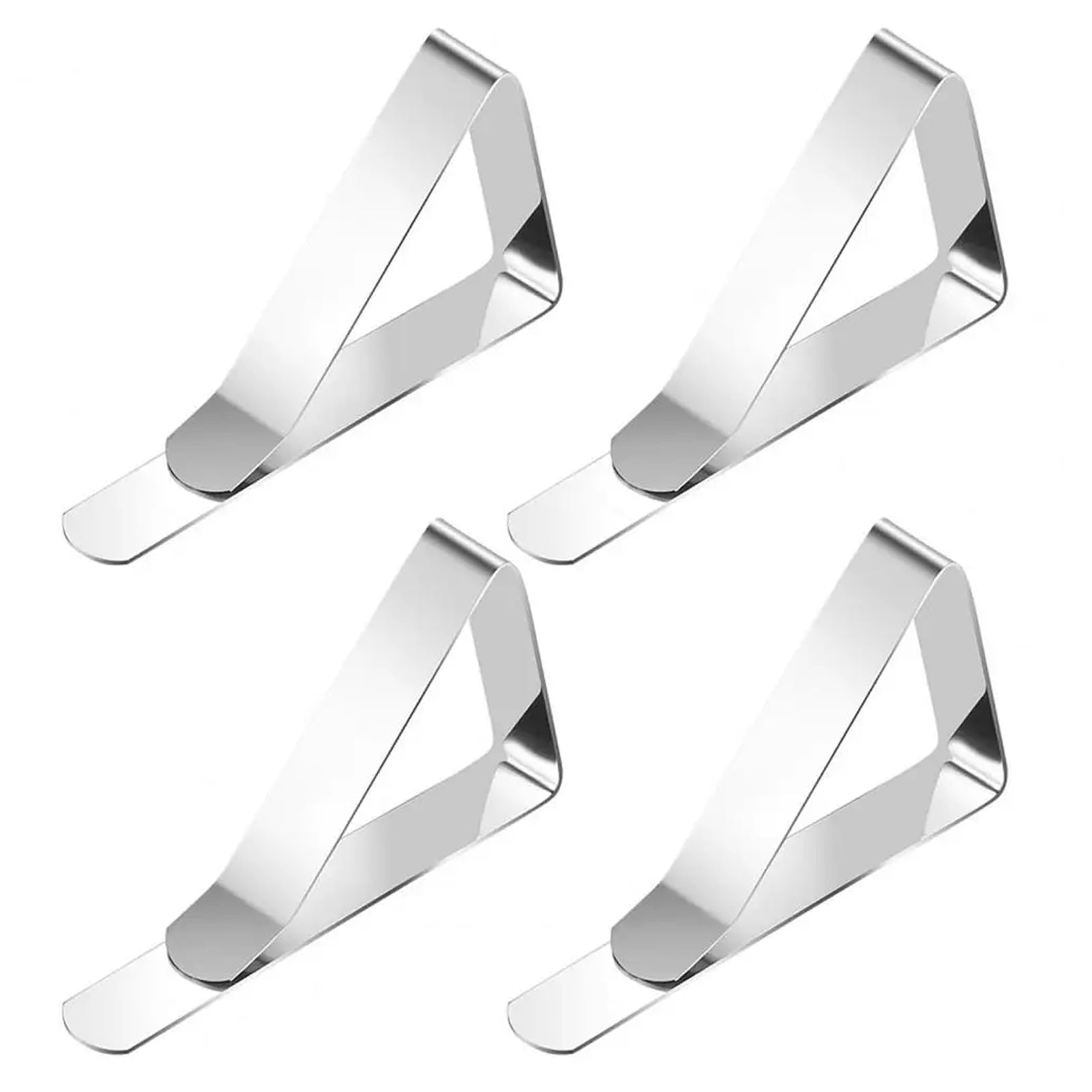 4 Pack Tablecloth Clips, Stainless Steel Clamps for Thick Tables of 1-6 cm, Table Cloth Holder Clips for Picnic and Dining Table Covers, Secure Table Covering Indoors and Outdoors