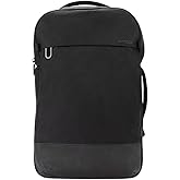 Incase Twill & Leather Backpack - Durable Recycled Twill Travel Backpack for 16-inch Laptop - Compact Carry-On (18 x 13 x 5 in, 17.5L) - Black