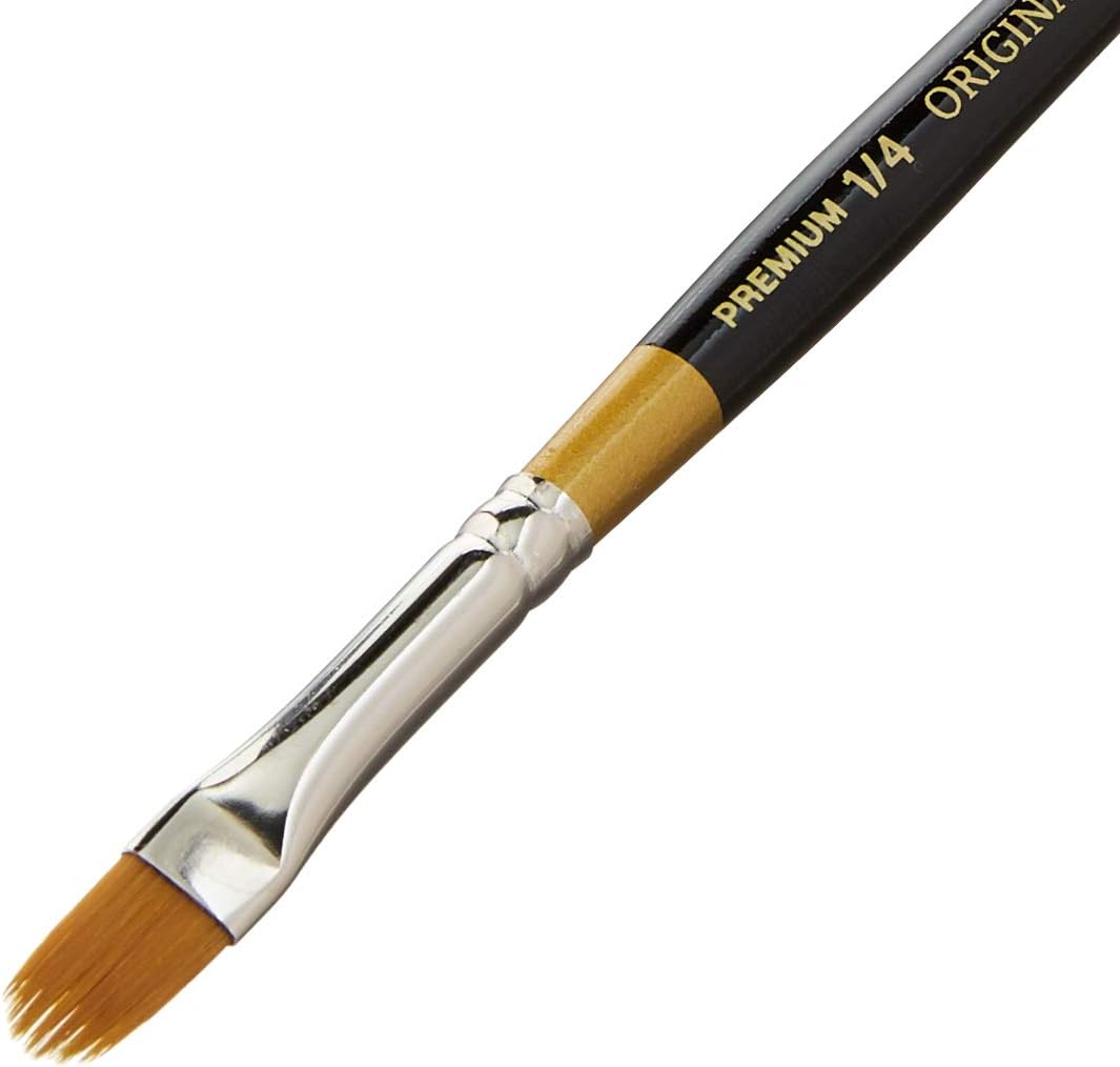 KingArt 9520 Series, Premium Artist Brushes, Original Gold-Golden TAKLON Filbert RAKE-Size: 1/4