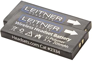 Leitner Genuine Replacement Batteries for LH270, LH275, LH280, LH370, LH375, and LH380 - Works with All Premium Lite Wireless Headsets - 2 Pack