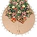 AerWo 48 Inch Natural Burlap Christmas Tree Skirts, 3D Pompom Tree Skirt for Xmas Holiday Party Decorations Indoor Outdoor