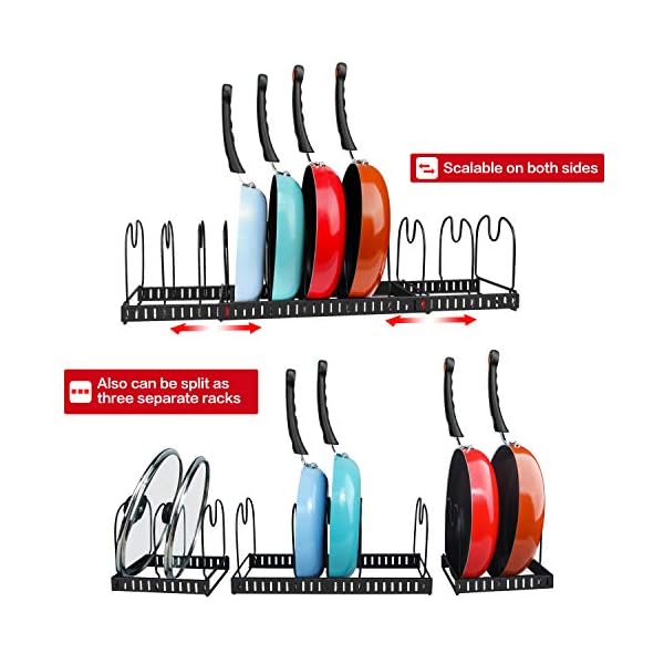 Xcosrack 11 Dividers Pot Pan Lid Rack Bakeware Cupboard Organizer