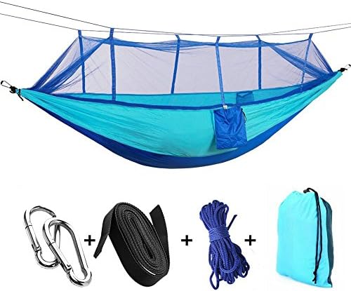 FDegage Double Camping Hammock with Mosquito Net Sleeping Cot Netting Tent Backpacking Hiking 450 lbs Capacity