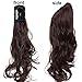 S-noilite Clip In Ponytail Hair Extensions Claw Clip In Ponytail Extention Hairpiece Long Curly Jaw Clip In Ponytail for Women Synthetic Fiber Hair 18 Inch Medium Brown