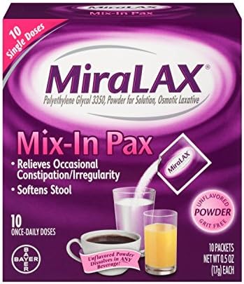 MiraLAX Single Dose Sachets, 10-Sachets Each, Multi Size wd#(Pack of 2)
