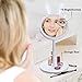 Double-Sided Lighted Makeup Mirror - Rabbit Vanity Mirror 6.7-inch Led Round Tabletop Cosmetic Mirror,7X Magnification,Touch Screen and USB Cable,16.5-inch Height