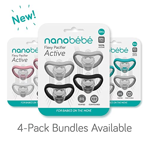 Nanobebe Active Baby Pacifiers 436 Months Orthodontic, Lightweight