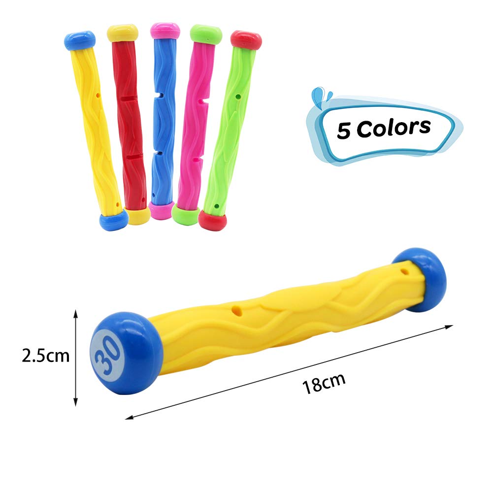 Tydow Swimming Pool Diving Sticks Toys Paddling Pool Water Beach Games For Age 5+